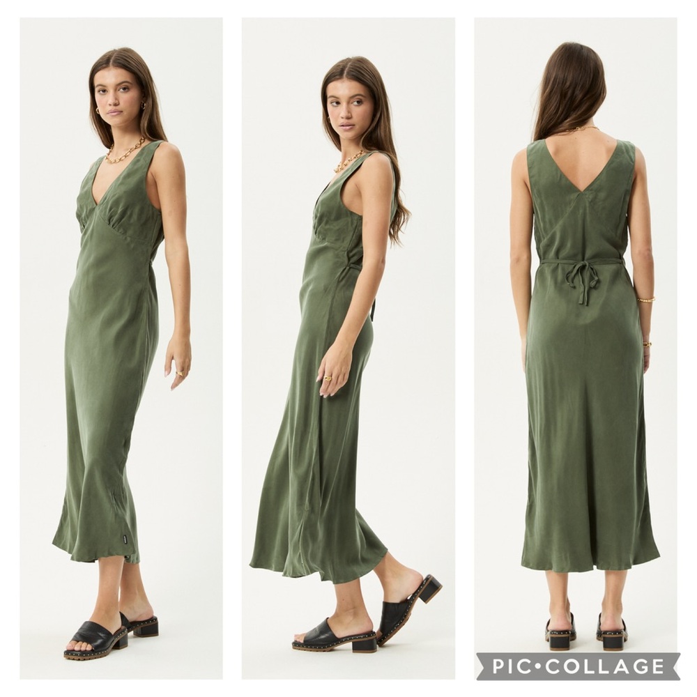 Afends Green Backless Dress